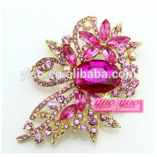 Nuevas broches cristalinas hechas a mano de la flor del rhinestone del diseño